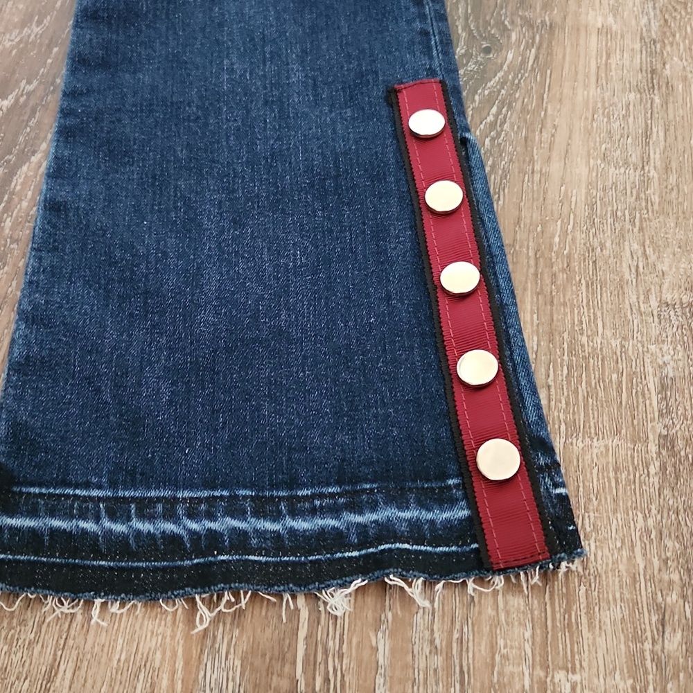 Veronica Beard Dark Blue 10" Carolyn Baby Boot Cropped Jeans Size 29 - Picture 5 of 10